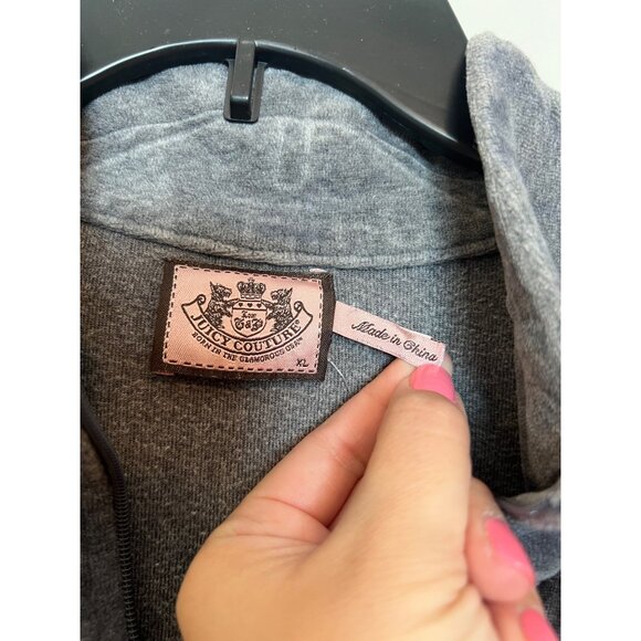 Vintage Juicy Couture Gray Full-Zip Jacket With Embellished Back - Picture 4 of 4